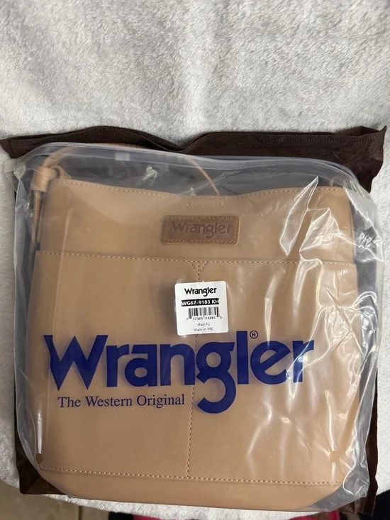 Wrangler Beige/Tan Crossbody Bag - Smooth Faux-Leather