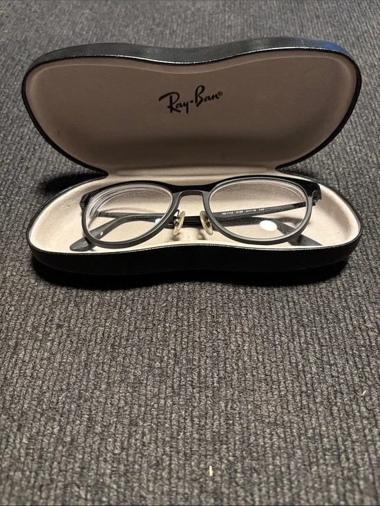 Ray-Ban Women's Black and Gold Round-Edge Eyeglasses