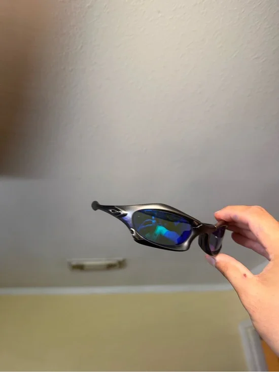 Oakley Men’s Sport Sunglasses – Black Frame with Blue-Green Mirrored Lenses