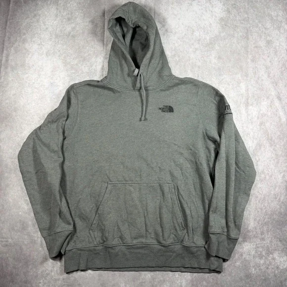 The North Face Hoodie Mens L Gray Sportex Safety Pullover Sweatshirt Tech Fleece
