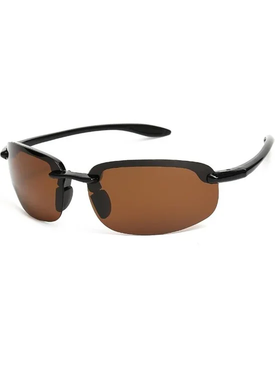 Polarized Sports Sunglasses for Men & Women | TR90 Rimless Wrap Around Frame for