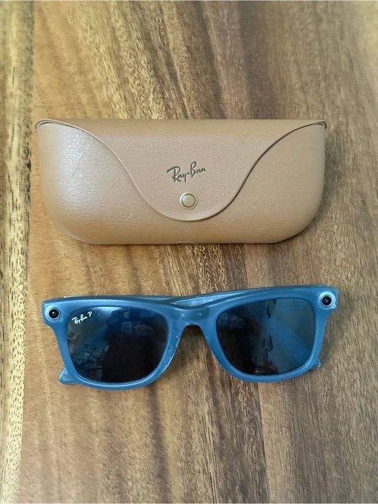 Meta Ray-Ban Sunglasses (1st Gen) with Brown Case