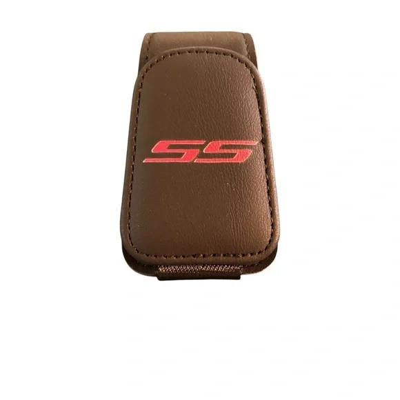 Sunglasses Holder Chevy Camaro SS Accessory Leather Magnetic Glasses Mount Clip