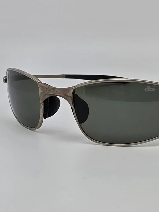 Bolle Meanstreak 3 917 272 095 Satin Silver Frame Polarized Green Sunglasses