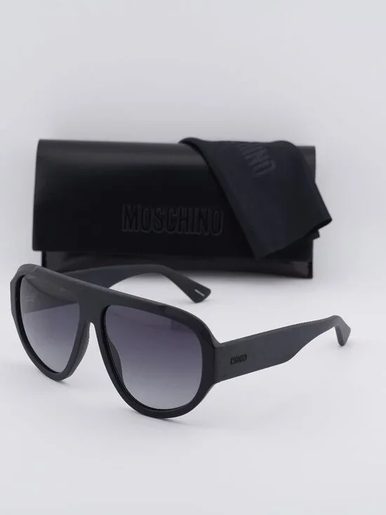 Moschino MOS183/S 0003 9O Aviator Sunglasses - Matte  Black/Grey Gradient