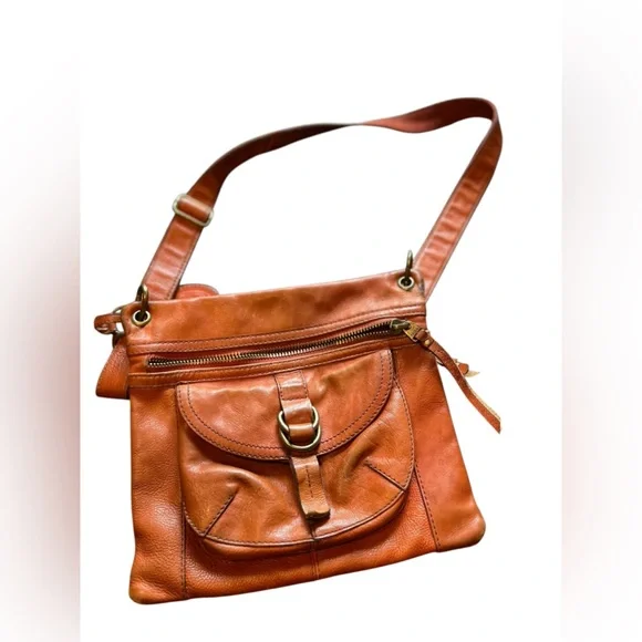 Fossil Women's Burnt Orange Leather Crossbody Bag Casual Style‎