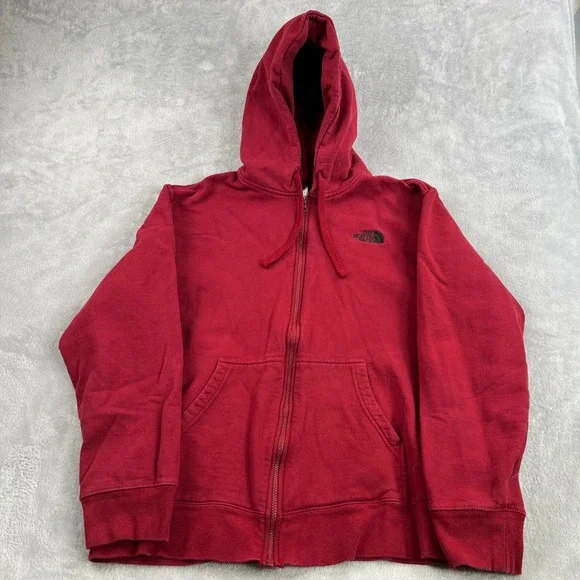 The North Face Full Zip Hoodie XL Red Men Gorpcore Outdoor Streetwear Sweatshirt