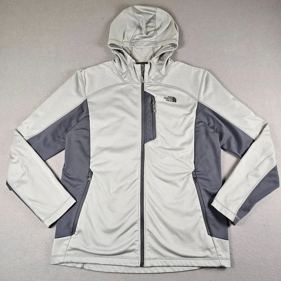 The North Face Cinder Jacket Hoodie Mens Large Gray Fleece Full Zip Pockets