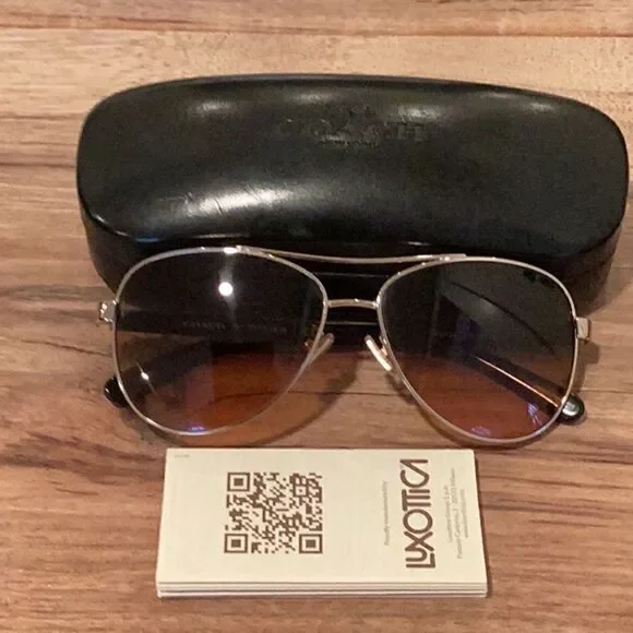 Coach Eyeglasses HC 7077-932195 Light Gold Frame Brown Gradient Lens 58-14-140