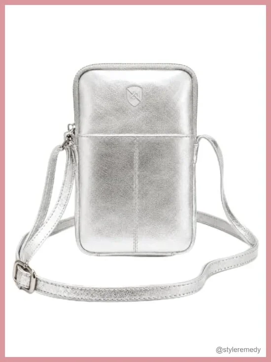 Genuine Leather Small Crossbody Bag RFID Blocking Adjustable Strap Cell Phone