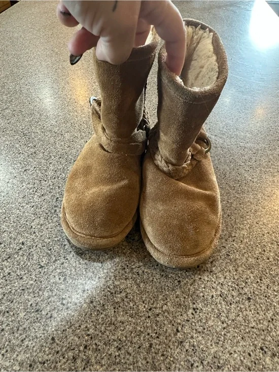 BearPaw Kids Suede Faux-Fur Lined Boots - Chestnut