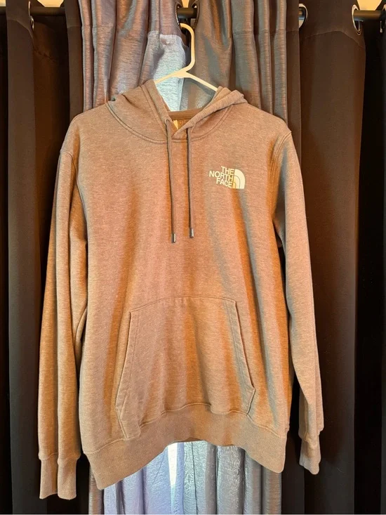 The North Face Men's Brown Hooded Sweatshirt with Front Pocket