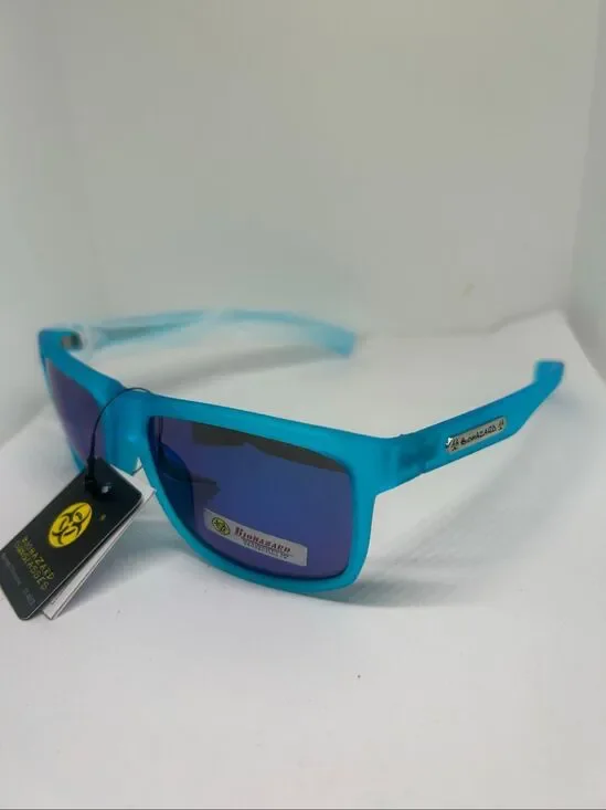 Biohazard Frosted Blue Mirrored UV400 Sunglasses NWT