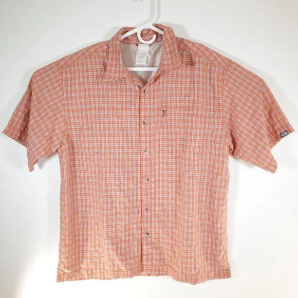 The North Face Men's Large Plaid Short Sleeve Button Shirt EUC