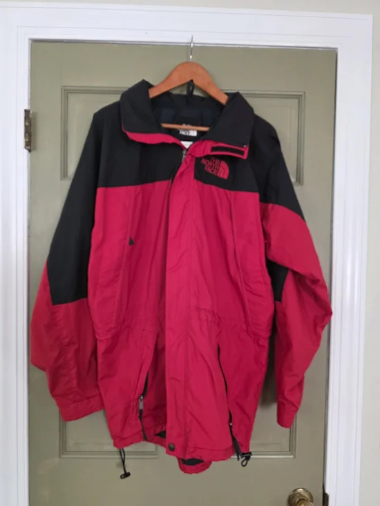 The North Face Men’s Two-Tone Red and Black Waterproof Jacket