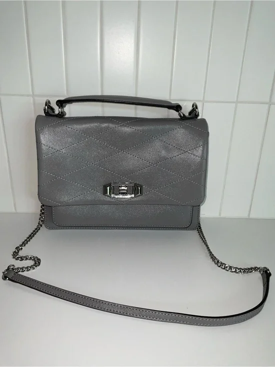 Rebecca Minkoff Quilted Gray Top-Handle Crossbody
