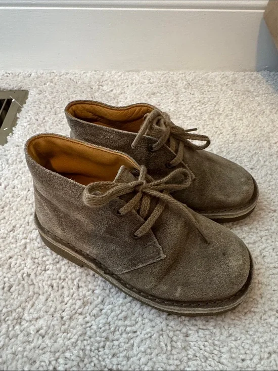 Clarks Kids Taupe Suede Lace-Up Boots