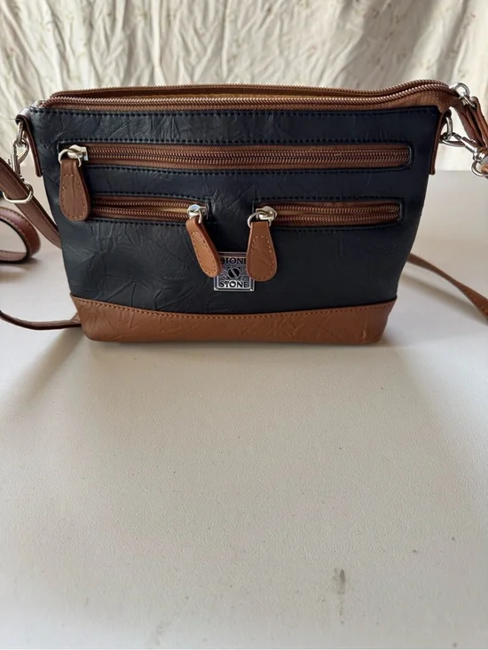 Stone & Co. Black and Brown Two-Tone Crossbody Bag