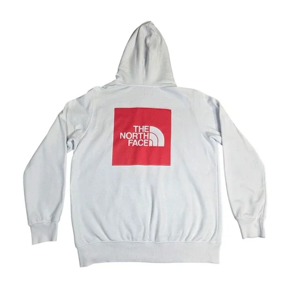 The North Face White and Red Hoodie Large Big Logo‎ Warm Cozy  Winter Outdoor