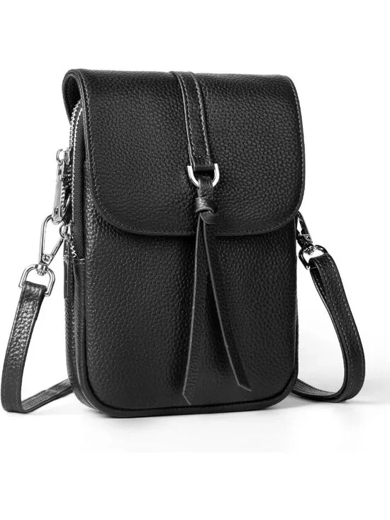 Genuine Leather Small Crossbody Bag for Women | RFID Blocking, Multi Pocket