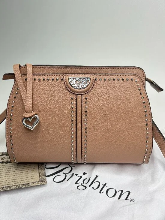 BRIGHTON Beckman Organizer Bag (Buff) Pebbled Leather Crossbody Bag $415