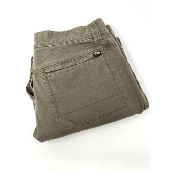 The North Face Mens Green Heavy Canvas Pants Size 38 Short Outdoor Field‎ Hiking