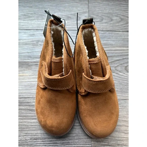 Cat & Jack Magnus Cognac Faux Suede Faux‎ Fur Lined Boots Toddler Size 8 NEW