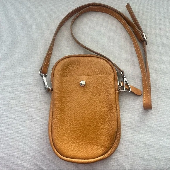 Divina Firenze Crossbody Purse Tan Leather Made in Italy