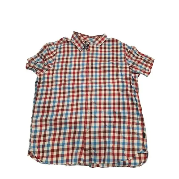 The‎ North Face Mens XL Button Up Shirt Red Blue Plaid Outdoor Casual Trailcore