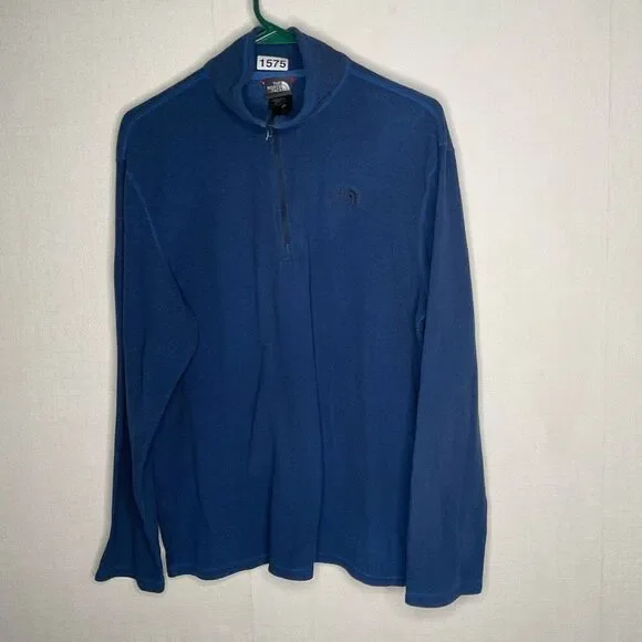 Vintage North Face Sweater Men Large Pullover Made In USA 1/2 Zip Mock Neck Knit