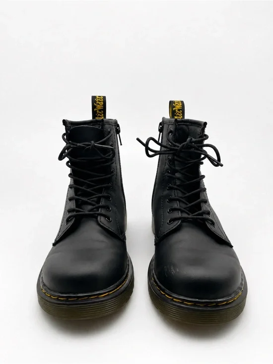 Dr. Martens 1460 J Core Kids Black Leather Boots EU 36 US 5 Side Zip Box