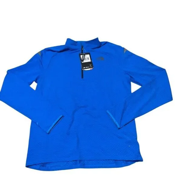 North Face Flight Series 1/2 Zip Blue Pullover Reflective Shirt Men's Sz M NWT