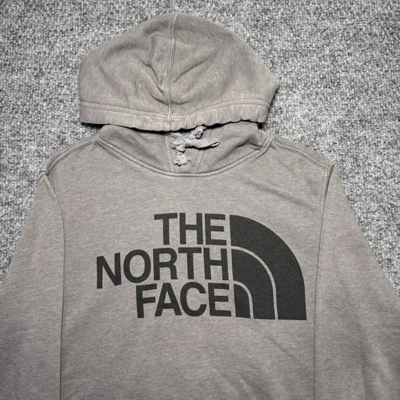 The North Face Hoodie Long Sleeve Gray &‎ Black Cotton Blend Men's Size Medium