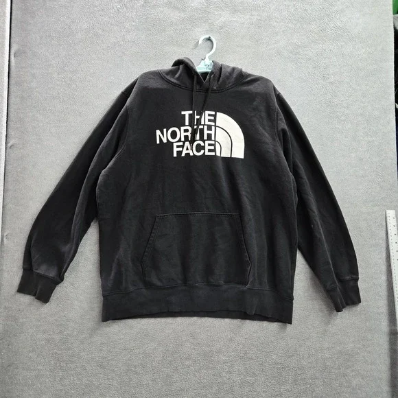 The North Face Men Hoodie XXL Black Fleece Gorpcore‎ Logo Long Sleeve