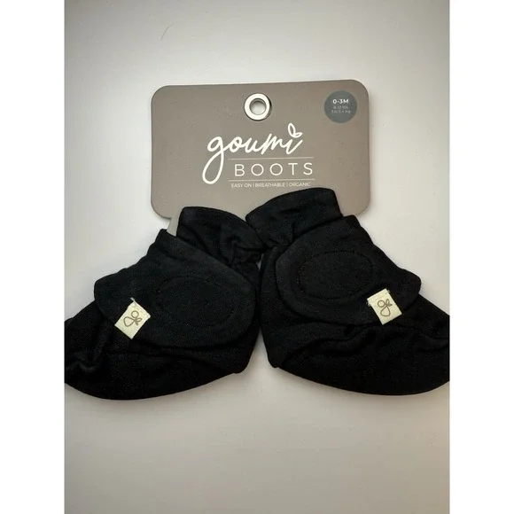 Goumi Kids‎ Soft Stay-On Baby Boots Infant Booties, 0-3M, Black NWT