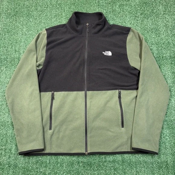 The North Face Full Zip Fleece Jacket Green Black