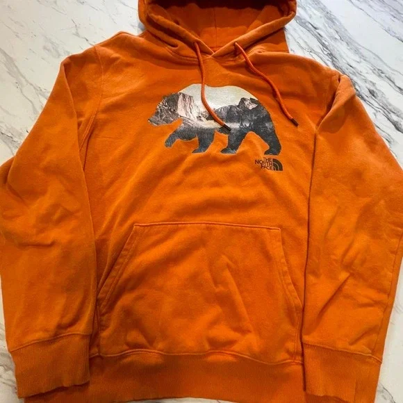 The North Face Hoodie Mens XL Orange Bear Mountain Graphic Pullover Gorpcore