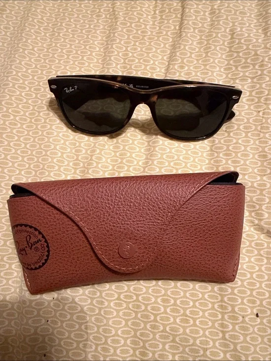 Ray-Ban Men’s turquoise Frame Polarized Sunglasses with Brown Case