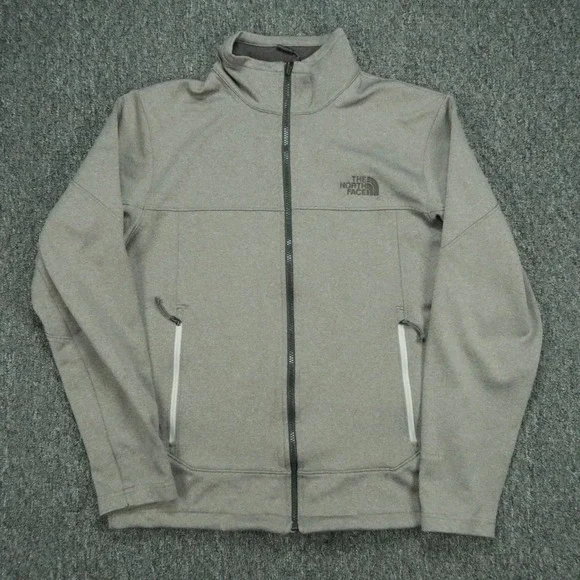 The North Face Jacket Mens Small Gray Windwall Full Zip Pockets Hiking Outdoors