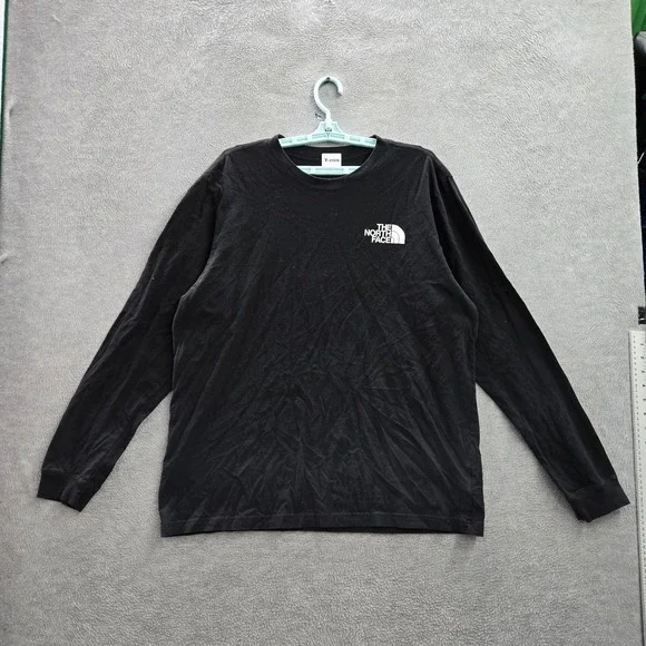 The North Face‎ Men Shirt XL Black Graphic Print Leaves Logo Long Sleeve