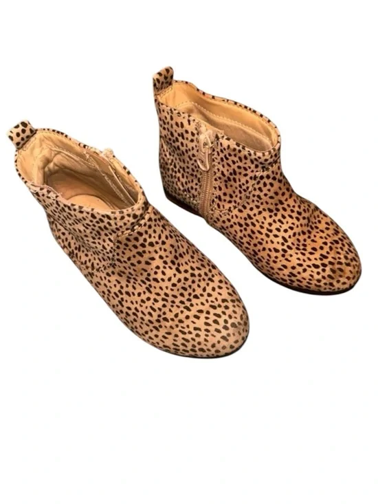 Cat and Jack Leopard Print Ankle Boot Faux Suede Toddler Size 9