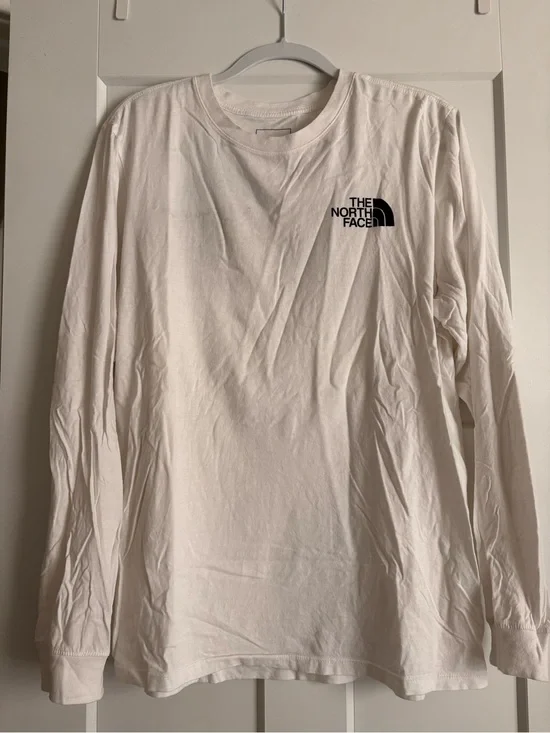 The North Face Men’s Long Sleeve Logo Tee - White with Black Logo
