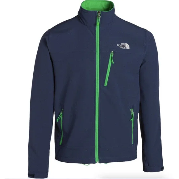 The North Face Apex Softshell Jacket Blue Green Trim Windproof Men’s Large