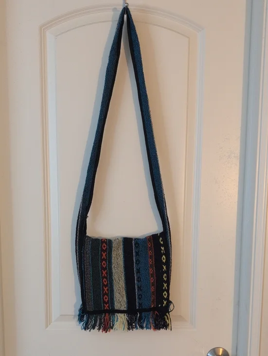 Handwoven Multicolor Stripe Crossbody Shoulder Bag