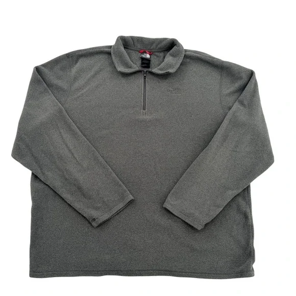 The North Face Gray TKA 100 Quarter Zip Fleece Pullover Jacket Charcoal Mens XL