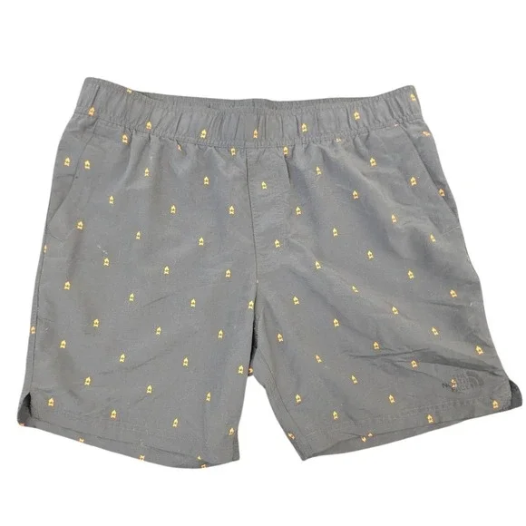 The North Face Mens Class V Water Shorts Gray Campfire Print Size Medium Nylon