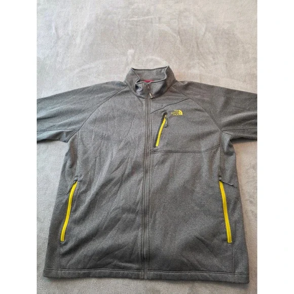 The North Face Jacket Mens Size XL Grey Yellow Gorpcore Softshell Fleece