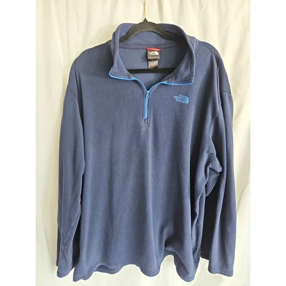 The North Face 2XL 1/4 Zip Mens Blue Fleece Pullover