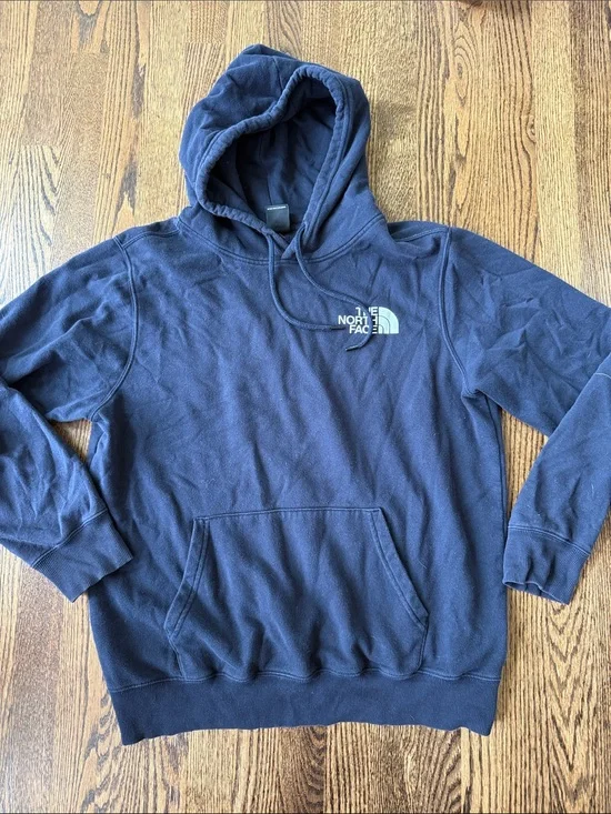 The North Face Men's Navy Blue Hoodie with Logo