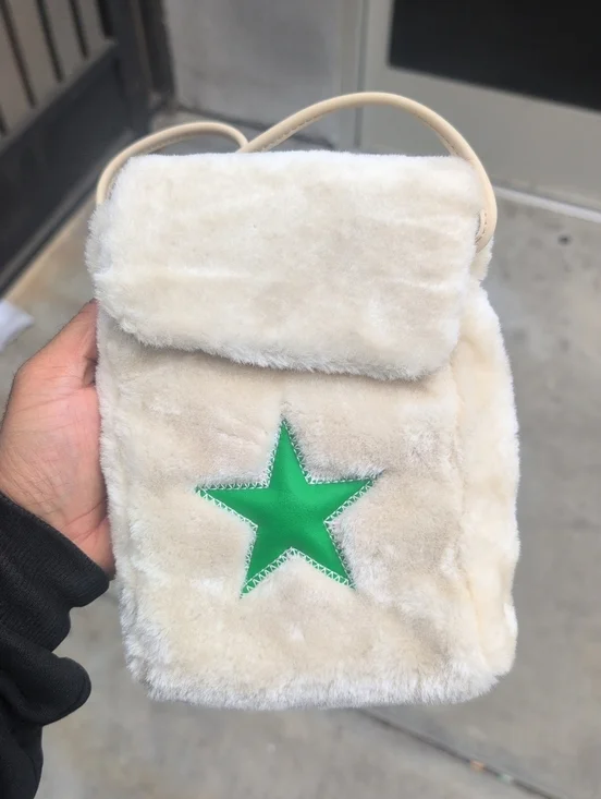 Chuck Taylor All Star Alpaca Faux Fur Cream Crossbody Bag NWOT